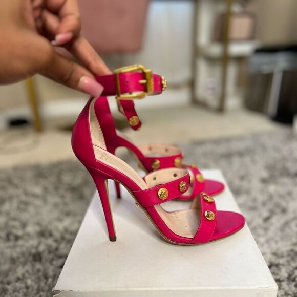 Versace pink and gold stud heels - Picture 4 of 7
